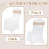 MDS Pack of 50 Spandex Chair Sashes Bow Premium Stretch Chair Cover Band with Buckle Slider Universal fits Elastic Dining Chair Ties for Wedding Party Banquet Events Decoration - Champagne Gold view 4