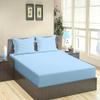 4 Piece Sheet Set Eastern King (76"x80") Size Light Blue Stripe, 100% Egyptian Cotton, High-Thread-Count Cooling Bed Sheets, 24 Inch Deep Pocket of Fitted Sheet, Eastern King Size Cotton Sheets Set view 2