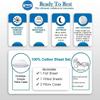 4 Piece Sheet Set Eastern King (76"x80") Size Light Blue Stripe, 100% Egyptian Cotton, High-Thread-Count Cooling Bed Sheets, 24 Inch Deep Pocket of Fitted Sheet, Eastern King Size Cotton Sheets Set view 4