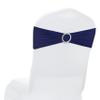 MDS Pack of 150 Spandex Chair Sashes Bows Universal fits Elastic Stretch Chair Bands Ties with Buckle Slider Bow for Wedding Decoration Spandex Slider Sashes Bow - Navy Blue view 1