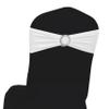 MDS Pack of 150 Spandex Chair Sashes Bows Universal fits Elastic Stretch Chair Bands Ties with Buckle Slider Bow for Wedding Decoration Spandex Slider Sashes Bow - White view 1