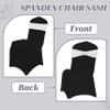 MDS Pack of 150 Spandex Chair Sashes Bows Universal fits Elastic Stretch Chair Bands Ties with Buckle Slider Bow for Wedding Decoration Spandex Slider Sashes Bow - White view 4