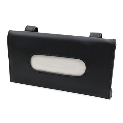 X AUTOHAUX Sun Visor Tissue Holder for Car Sun Visor Napkin Holder Car Visor Tissue Holder PU Leather Tissue Box Black