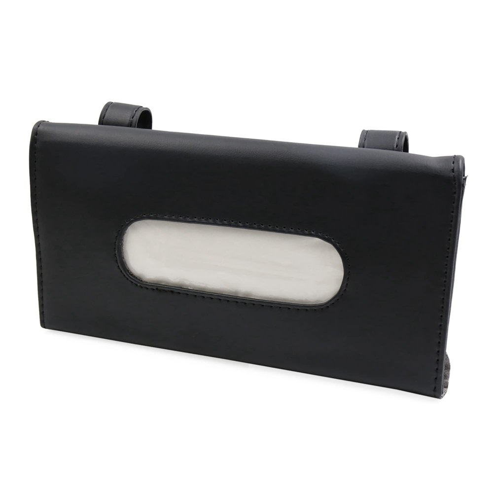 X AUTOHAUX Sun Visor Tissue Holder for Car Sun Visor Napkin Holder Car Visor Tissue Holder PU Leather Tissue Box Black