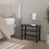 SIMPLIHOME Acadian Narrow Side Table - 14 inch Wide Solid Wood Rectangular End Table with 2 Open Shelves in Black, Transitional Lamp Stand or Nightstand for Living Room or Bedroom with Storage view 2
