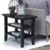 SIMPLIHOME Acadian Narrow Side Table - 14 inch Wide Solid Wood Rectangular End Table with 2 Open Shelves in Black, Transitional Lamp Stand or Nightstand for Living Room or Bedroom with Storage view 4