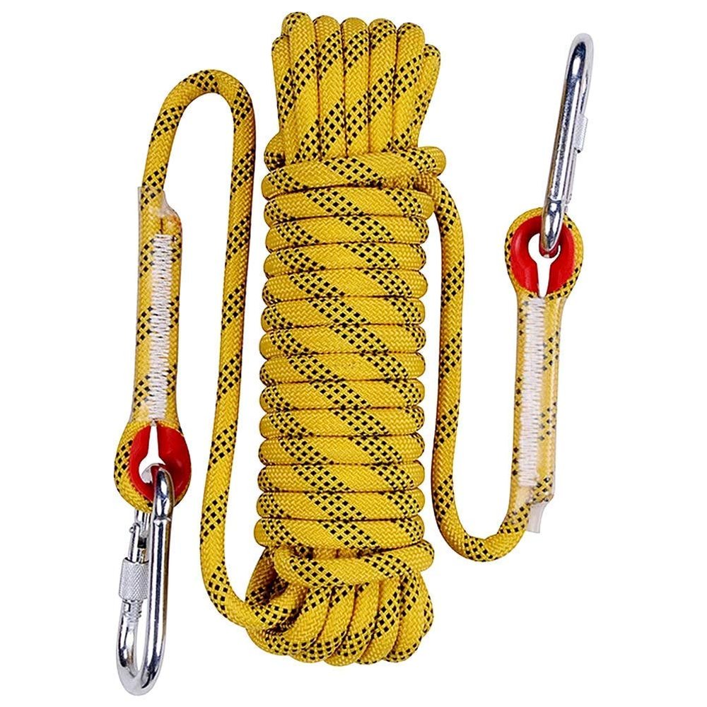 Aoneky Outdoor 10mm 32ft Static Utility Rope, Heavy Duty Polyester Rope for Pulling, Rigging, Tree Work & Hunting, Gym Fitness, 2000LB Tensile Strength, Yellow