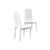 Trevi Faux Leather Armless Dining Chairs with Padded Cushion Seat, Chrome Legs with Built-In Metal Handle on Back, Modern Contemporary Kitchen or Dining Room Seating, Set of 2 (White) view 1