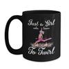 BeeTeeStore Baton Twirling Mug - Just A Girl Who Loves To Twirl Design - 15oz Black Ceramic Coffee Cup for Marching Band, Drum Majors & Majorettes - Notable Sports Lover Gift view 1