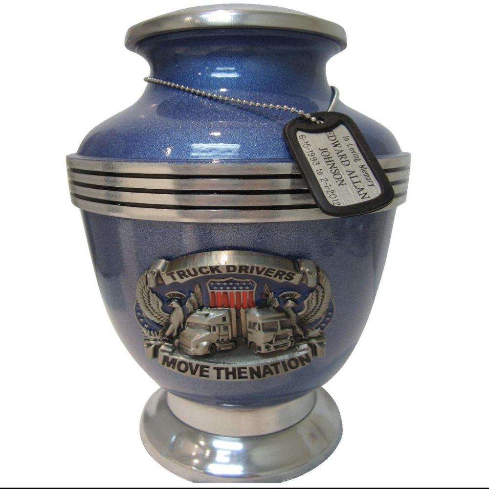 229 Trucker/Driver Adult Blue Cremation Urn