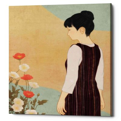 Epic Graffiti 'Poppies and a Woman' by Sai Tamiya, Canvas Wall Art, 12"x16"