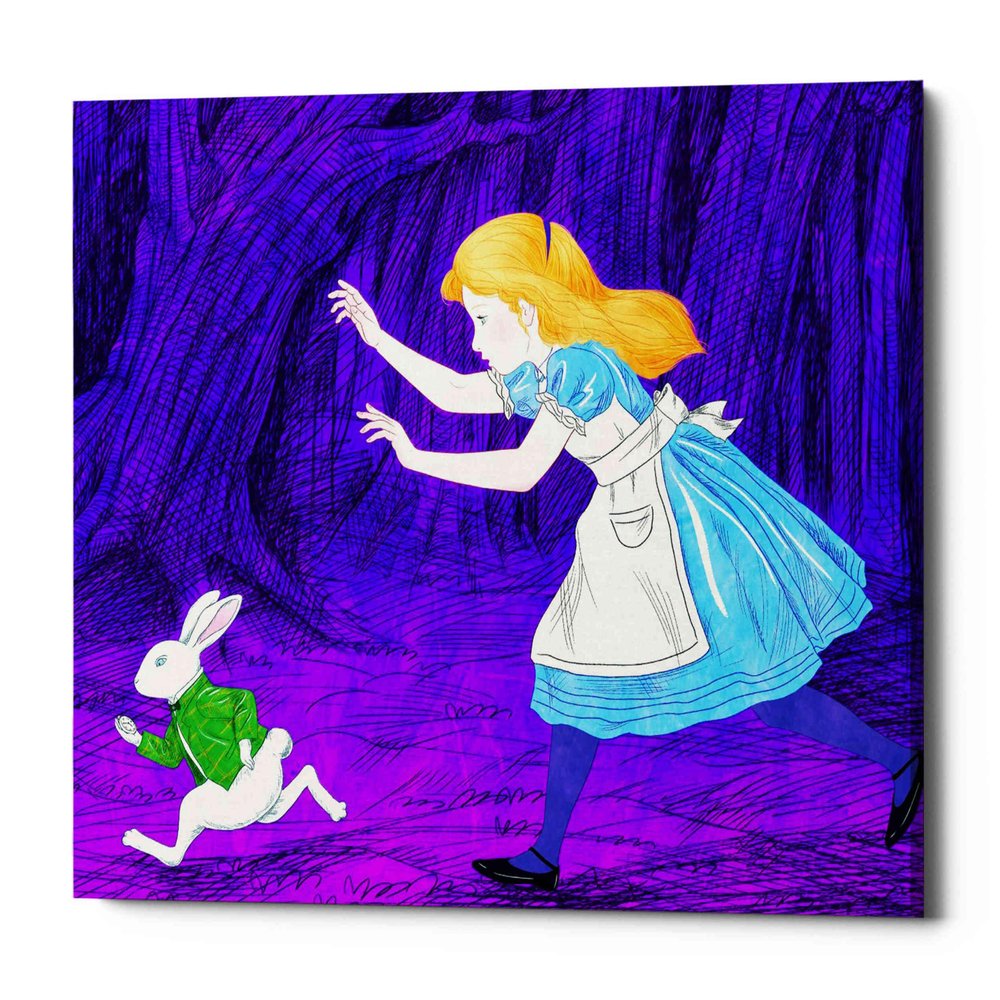 Epic Graffiti 'Alice's and the Rabbit' by Sai Tamiya, Canvas Wall Art, 18"x16"