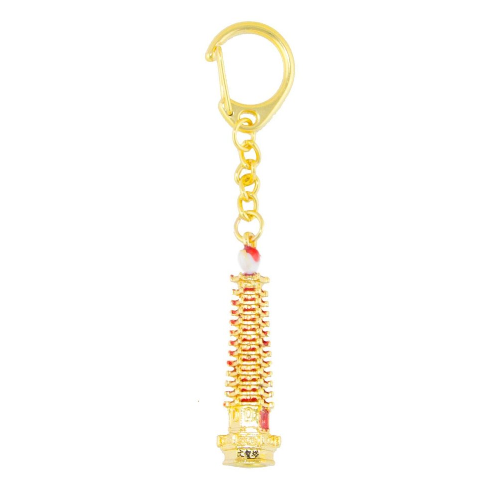 Feng Shui Bejeweled wisdom pagoda Keychain Amulet