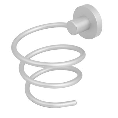 Aexit Aluminium Alloy Home Hardware Silver Tone Wall Mounted Spring Type Hair Dryer Holder Model:52as388qo168