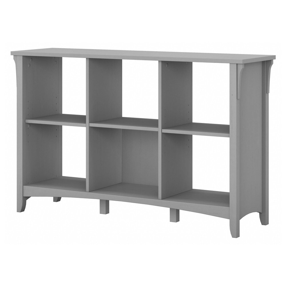Bush Home Salinas 6 Cube Organizer in Cape Cod Gray, Office Storage Solution, Home Organizer with Open Shelving, Compact Unit for Books and Supplies
