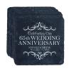 LifeSong Milestones Personalized 65th Anniversary Absorbent Slate Coaster 4 Piece Set 65 Years of Marriage - Sixty Five Year Wedding Keepsake Gift for Parents Husband Wife him her 4 view 1