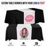 UV Center Table Runner, Tablecloth Table Cover, Custom with Your Design Image Logo Text Sign for Indoor Outdoor Business Show (36 x 72 Black) view 2