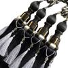 1 Pair Double Balls Luxurious Curtain Buckle European Style Curtain Tiebacks Rope Beaded Tassels Curtain Tiebacks (Black) view 1