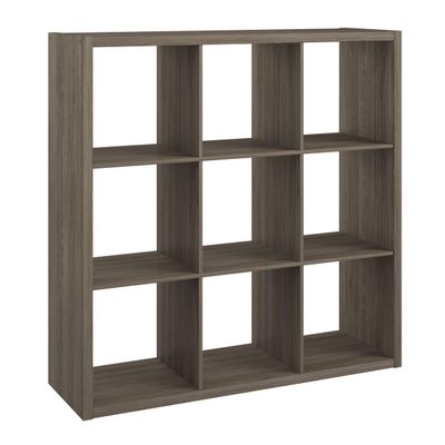 ClosetMaid 4590 Heavy Duty Decorative Bookcase Open Back 9-Cube Storage Organizer in Graphite Gray with Hardware for Closet, Home, Office, or Toys