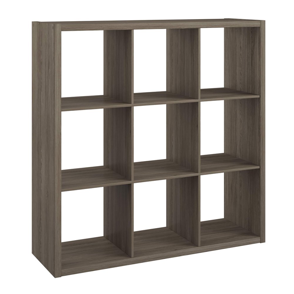 ClosetMaid 4590 Heavy Duty Decorative Bookcase Open Back 9-Cube Storage Organizer in Graphite Gray with Hardware for Closet, Home, Office, or Toys