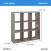 ClosetMaid 4590 Heavy Duty Decorative Bookcase Open Back 9-Cube Storage Organizer in Graphite Gray with Hardware for Closet, Home, Office, or Toys view 3
