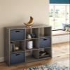 ClosetMaid 4590 Heavy Duty Decorative Bookcase Open Back 9-Cube Storage Organizer in Graphite Gray with Hardware for Closet, Home, Office, or Toys view 4
