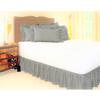 Amuze Bedding Egyptian Cotton 300 Thread Count 1 PC Tailored Single Ruffled/Dust Ruffle Bed Skirt (Silver Grey, Expanded Queen, Drop Length 15 Inches) view 2