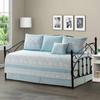 Home Soft Things 6 Piece Quilted Microfiber Daybed Bedding Cover Set, Soft Lightweight Cozy All Season Coverlet Quilt Set with Bedskirt, Matching Shams, Decorative Pillow, 75" x 39", Emma Teal view 1