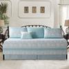 Home Soft Things 6 Piece Quilted Microfiber Daybed Bedding Cover Set, Soft Lightweight Cozy All Season Coverlet Quilt Set with Bedskirt, Matching Shams, Decorative Pillow, 75" x 39", Emma Teal view 2