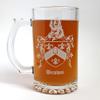 Brown Coat of Arms Beer Stein, 16oz Glass with Irish Heraldry Design  Personalized Engraving view 2