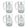 Gallagher Irish Family Coat of Arms 16oz Beer Stein Set of 4 - Personalized Heraldic Engraving view 1