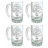 Burnett Scottish Clan Crest Beer Stein Set of 4  16oz Personalized Heraldic Engraving view 1