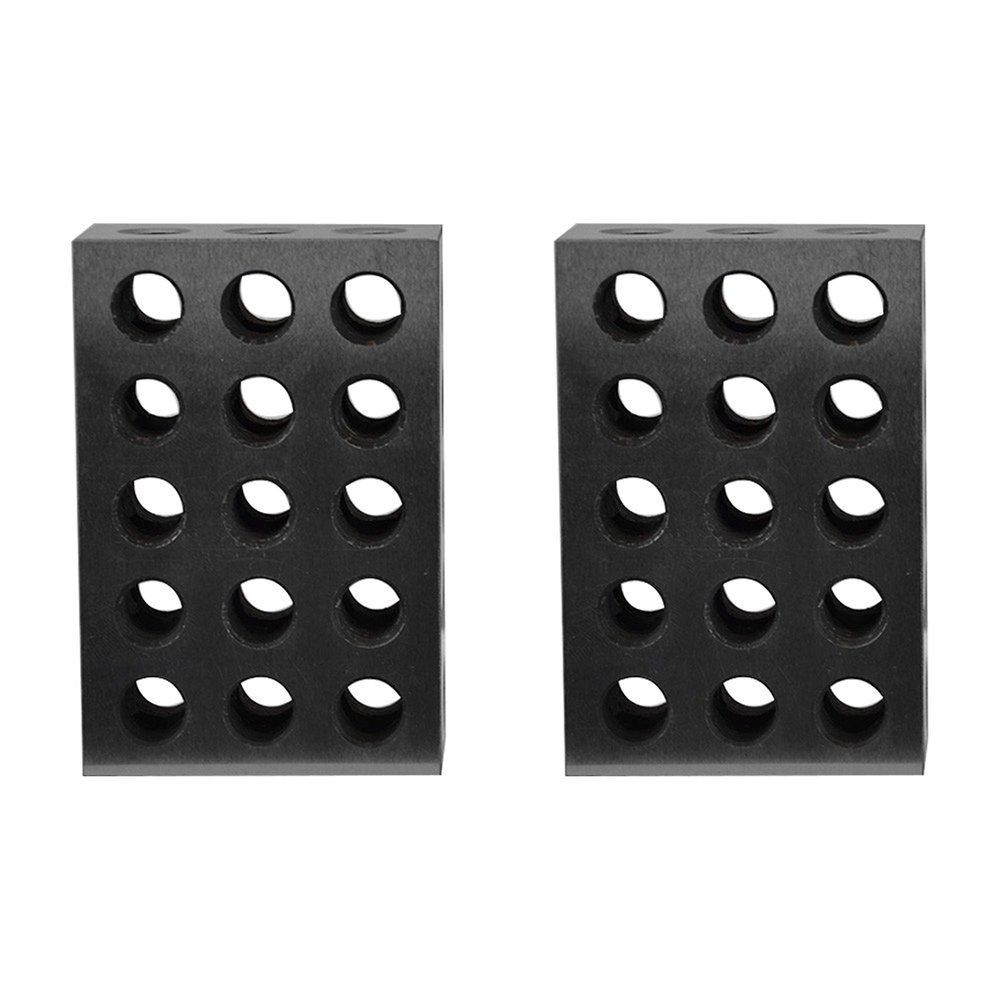 MH GLOBAL Set of 2 Pieces 25x50x75mm Precision Blocks 23 Holes Parallel Clamping Milling
