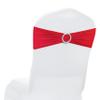 MDS Pack of 25 Spandex Chair Sashes Bow Premium Stretch Chair Cover Band with Buckle Slider Universal fits Elastic Stretch Chair Ties for Wedding Party Banquet Events Decoration - Red view 1