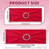 MDS Pack of 25 Spandex Chair Sashes Bow Premium Stretch Chair Cover Band with Buckle Slider Universal fits Elastic Stretch Chair Ties for Wedding Party Banquet Events Decoration - Red view 2
