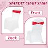 MDS Pack of 25 Spandex Chair Sashes Bow Premium Stretch Chair Cover Band with Buckle Slider Universal fits Elastic Stretch Chair Ties for Wedding Party Banquet Events Decoration - Red view 4