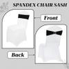 MDS Pack of 25 Spandex Chair Sashes Bow Premium Stretch Chair Cover Band with Buckle Slider Universal fits Elastic Stretch Chair Ties for Wedding Party Banquet Events Decoration - Black view 4