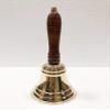 Antique Handmade Nautical Vintage Shiny Brass Hand Bell Solid Brass Bell Collectibles view 1