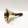 Antique Handmade Nautical Vintage Shiny Brass Hand Bell Solid Brass Bell Collectibles view 2