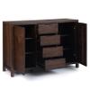 SIMPLIHOME Hollander Buffet - 54 inch Wide Solid Wood 3-Door Sideboard Buffet in Warm Walnut Brown, Contemporary Storage Cabinet for Dining Room or Kitchen with Adjustable Shelves and Metal Handles view 3