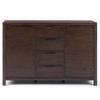 SIMPLIHOME Hollander Buffet - 54 inch Wide Solid Wood 3-Door Sideboard Buffet in Warm Walnut Brown, Contemporary Storage Cabinet for Dining Room or Kitchen with Adjustable Shelves and Metal Handles view 4