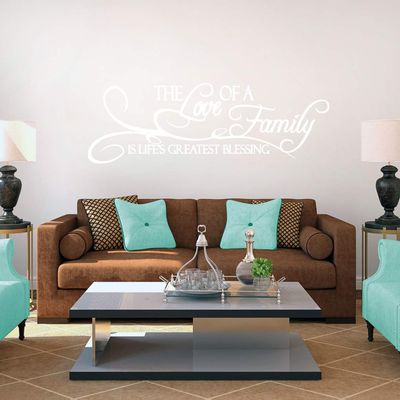 Sweetums Signatures The Love of A Family is Life's Greatest Blessing Wall Decal 60" Wide x 20" Tall White