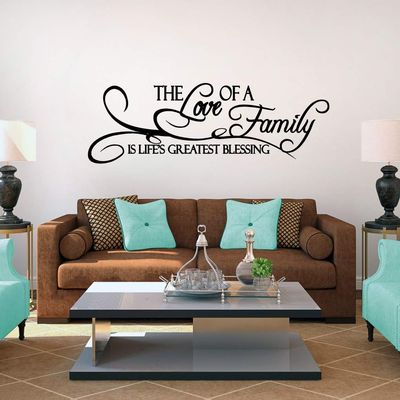 Sweetums Signatures The Love of A Family is Life's Greatest Blessing Wall Decal 60" Wide x 20" Tall Black