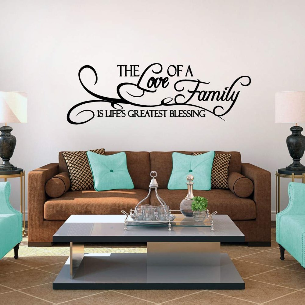 Sweetums Signatures The Love of A Family is Life's Greatest Blessing Wall Decal 60" Wide x 20" Tall Black