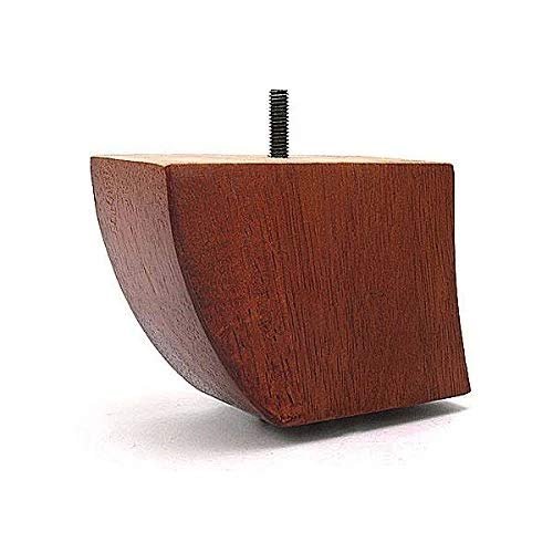 LEG DADDY TruFitLeg UBBE - 3-3/4" Walnut Finish Bent Sofa Leg, Fits on All Furniture with Hanger Bolt Attachments (Set of 2)