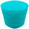 Footstool Round Pouf Cover with Piping Ottoman Cover Cotton Turquoise Blue 24" Diameter x 16" Height (60 cm Diameter x 40 cm Height) Cover ONLY, Not Stuffed, Insert not view 1