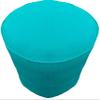 Footstool Round Pouf Cover with Piping Ottoman Cover Cotton Turquoise Blue 24" Diameter x 16" Height (60 cm Diameter x 40 cm Height) Cover ONLY, Not Stuffed, Insert not view 3