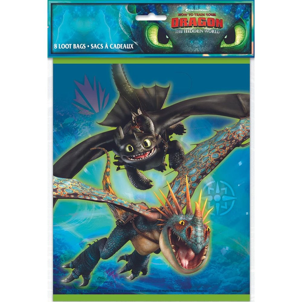 How to Train Your Dragon Party Loot Bags - 11" x 7.5", 8 Pcs