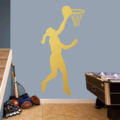 Sweetums Signatures Basketball Girl Layup Wall Decal - Sports Nursery and Kids Room Locker Room Wall Decor Wall Sticker Vinyl Wall Decal