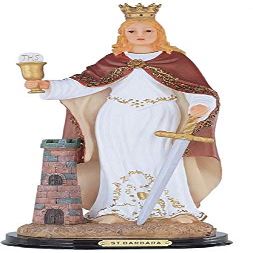 12" Santa Barbara Statue Catholic Saint Santo Catholic